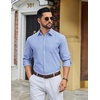 image:imageCOOFANDY Mens Long Sleeve Button Down Shirt Casual Untucked Shirts for Men Oxford Dress ShirtsBlue