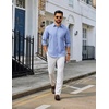 image:imageCOOFANDY Mens Long Sleeve Button Down Shirt Casual Untucked Shirts for Men Oxford Dress ShirtsBlue