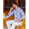 image:imageCOOFANDY Mens Long Sleeve Button Down Shirt Casual Untucked Shirts for Men Oxford Dress ShirtsBlue