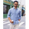 image:imageCOOFANDY Mens Long Sleeve Button Down Shirt Casual Untucked Shirts for Men Oxford Dress ShirtsBlue