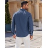 image:imageCOOFANDY Mens Long Sleeve Button Down Shirt Casual Untucked Shirts for Men Oxford Dress ShirtsDenim Blue