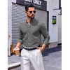 image:imageCOOFANDY Mens Long Sleeve Button Down Shirt Casual Untucked Shirts for Men Oxford Dress ShirtsGray