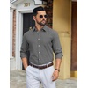 image:imageCOOFANDY Mens Long Sleeve Button Down Shirt Casual Untucked Shirts for Men Oxford Dress ShirtsGray