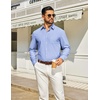image:imageCOOFANDY Mens Long Sleeve Button Down Shirt Casual Untucked Shirts for Men Oxford Dress ShirtsLight Blue