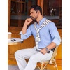image:imageCOOFANDY Mens Long Sleeve Button Down Shirt Casual Untucked Shirts for Men Oxford Dress ShirtsLight Blue