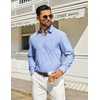 image:imageCOOFANDY Mens Long Sleeve Button Down Shirt Casual Untucked Shirts for Men Oxford Dress ShirtsLight Blue