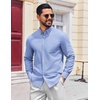 image:imageCOOFANDY Mens Long Sleeve Button Down Shirt Casual Untucked Shirts for Men Oxford Dress ShirtsLight Blue