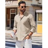 image:imageCOOFANDY Mens Long Sleeve Button Down Shirt Casual Untucked Shirts for Men Oxford Dress ShirtsLight Khaki