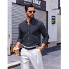 image:imageCOOFANDY Mens Long Sleeve Button Down Shirt Casual Untucked Shirts for Men Oxford Dress ShirtsNavy Blue
