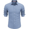image:imageCOOFANDY Mens Long Sleeve Button Down Shirt Casual Untucked Shirts for Men Oxford Dress ShirtsOcean Blue
