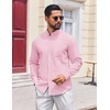 image:imageCOOFANDY Mens Long Sleeve Button Down Shirt Casual Untucked Shirts for Men Oxford Dress ShirtsPink
