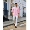 image:imageCOOFANDY Mens Long Sleeve Button Down Shirt Casual Untucked Shirts for Men Oxford Dress ShirtsPink