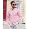 image:imageCOOFANDY Mens Long Sleeve Button Down Shirt Casual Untucked Shirts for Men Oxford Dress ShirtsPink