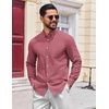 image:imageCOOFANDY Mens Long Sleeve Button Down Shirt Casual Untucked Shirts for Men Oxford Dress ShirtsRed