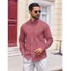 image:imageCOOFANDY Mens Long Sleeve Button Down Shirt Casual Untucked Shirts for Men Oxford Dress ShirtsRed