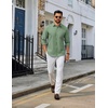 image:imageCOOFANDY Mens Long Sleeve Button Down Shirt Casual Untucked Shirts for Men Oxford Dress ShirtsSage Green