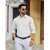 image:imageCOOFANDY Mens Long Sleeve Button Down Shirt Casual Untucked Shirts for Men Oxford Dress ShirtsWhite