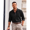 image:imageCOOFANDY Mens Long Sleeve Button Down Shirt Wrinkle Free Untucked Dress Shirt Casual Denim ShirtBlack