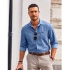 image:imageCOOFANDY Mens Long Sleeve Button Down Shirt Wrinkle Free Untucked Dress Shirt Casual Denim ShirtBlue