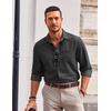 image:imageCOOFANDY Mens Long Sleeve Button Down Shirt Wrinkle Free Untucked Dress Shirt Casual Denim ShirtDark Grey