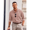 image:imageCOOFANDY Mens Long Sleeve Button Down Shirt Wrinkle Free Untucked Dress Shirt Casual Denim ShirtDusty Pink