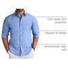 image:imageCOOFANDY Mens Long Sleeve Button Down Shirt Wrinkle Free Untucked Dress Shirt Casual Denim ShirtLight Blue