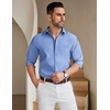 image:imageCOOFANDY Mens Long Sleeve Button Down Shirt Wrinkle Free Untucked Dress Shirt Casual Denim ShirtLight Blue