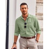 image:imageCOOFANDY Mens Long Sleeve Button Down Shirt Wrinkle Free Untucked Dress Shirt Casual Denim ShirtLight Green