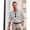 image:imageCOOFANDY Mens Long Sleeve Button Down Shirt Wrinkle Free Untucked Dress Shirt Casual Denim ShirtLight Grey