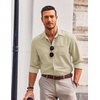 image:imageCOOFANDY Mens Long Sleeve Button Down Shirt Wrinkle Free Untucked Dress Shirt Casual Denim ShirtLight Khaki