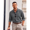 image:imageCOOFANDY Mens Long Sleeve Button Down Shirt Wrinkle Free Untucked Dress Shirt Casual Denim ShirtMedium Grey