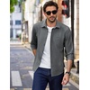 image:imageCOOFANDY Mens Long Sleeve Button Down Shirt Wrinkle Free Untucked Dress Shirt Casual Denim ShirtMedium Grey