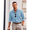 image:imageCOOFANDY Mens Long Sleeve Button Down Shirt Wrinkle Free Untucked Dress Shirt Casual Denim ShirtSky Blue