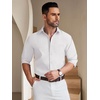 image:imageCOOFANDY Mens Long Sleeve Button Down Shirt Wrinkle Free Untucked Dress Shirt Casual Denim ShirtWhite