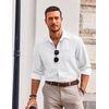 image:imageCOOFANDY Mens Long Sleeve Button Down Shirt Wrinkle Free Untucked Dress Shirt Casual Denim ShirtWhite
