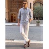 image:imageCOOFANDY Mens Long Sleeve Button Down Shirts Wrinkle Free Dress Shirts Slim Fit Cotton Plaid ShirtGrey Plaid