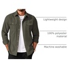 image:imageCOOFANDY Mens Long Sleeve Button Up Shirt Jacket with Flap PocketsArmy Green
