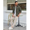 image:imageCOOFANDY Mens Long Sleeve Button Up Shirt Jacket with Flap PocketsArmy Green