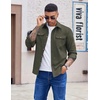 image:imageCOOFANDY Mens Long Sleeve Button Up Shirt Jacket with Flap PocketsArmy Green