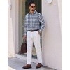image:imageCOOFANDY Mens Long Sleeve Plaid Button Down Cotton Wrinkle Free Dress ShirtDark Green Plaid