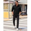 image:imageCOOFANDY Mens Long Sleeve Wrinkle Free Shirts Casual Button Down Stretch Dress Shirt with PocketBlack