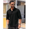 image:imageCOOFANDY Mens Long Sleeve Wrinkle Free Shirts Casual Button Down Stretch Dress Shirt with PocketBlack