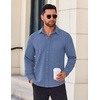 image:imageCOOFANDY Mens Long Sleeve Wrinkle Free Shirts Casual Button Down Stretch Dress Shirt with PocketBlue
