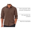 image:imageCOOFANDY Mens Long Sleeve Wrinkle Free Shirts Casual Button Down Stretch Dress Shirt with PocketBrown