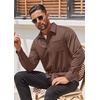 image:imageCOOFANDY Mens Long Sleeve Wrinkle Free Shirts Casual Button Down Stretch Dress Shirt with PocketBrown