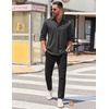 image:imageCOOFANDY Mens Long Sleeve Wrinkle Free Shirts Casual Button Down Stretch Dress Shirt with PocketDark Grey