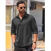 image:imageCOOFANDY Mens Long Sleeve Wrinkle Free Shirts Casual Button Down Stretch Dress Shirt with PocketDark Grey