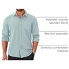 image:imageCOOFANDY Mens Long Sleeve Wrinkle Free Shirts Casual Button Down Stretch Dress Shirt with PocketLight Blue