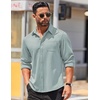 image:imageCOOFANDY Mens Long Sleeve Wrinkle Free Shirts Casual Button Down Stretch Dress Shirt with PocketLight Blue
