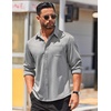 image:imageCOOFANDY Mens Long Sleeve Wrinkle Free Shirts Casual Button Down Stretch Dress Shirt with PocketLight Grey